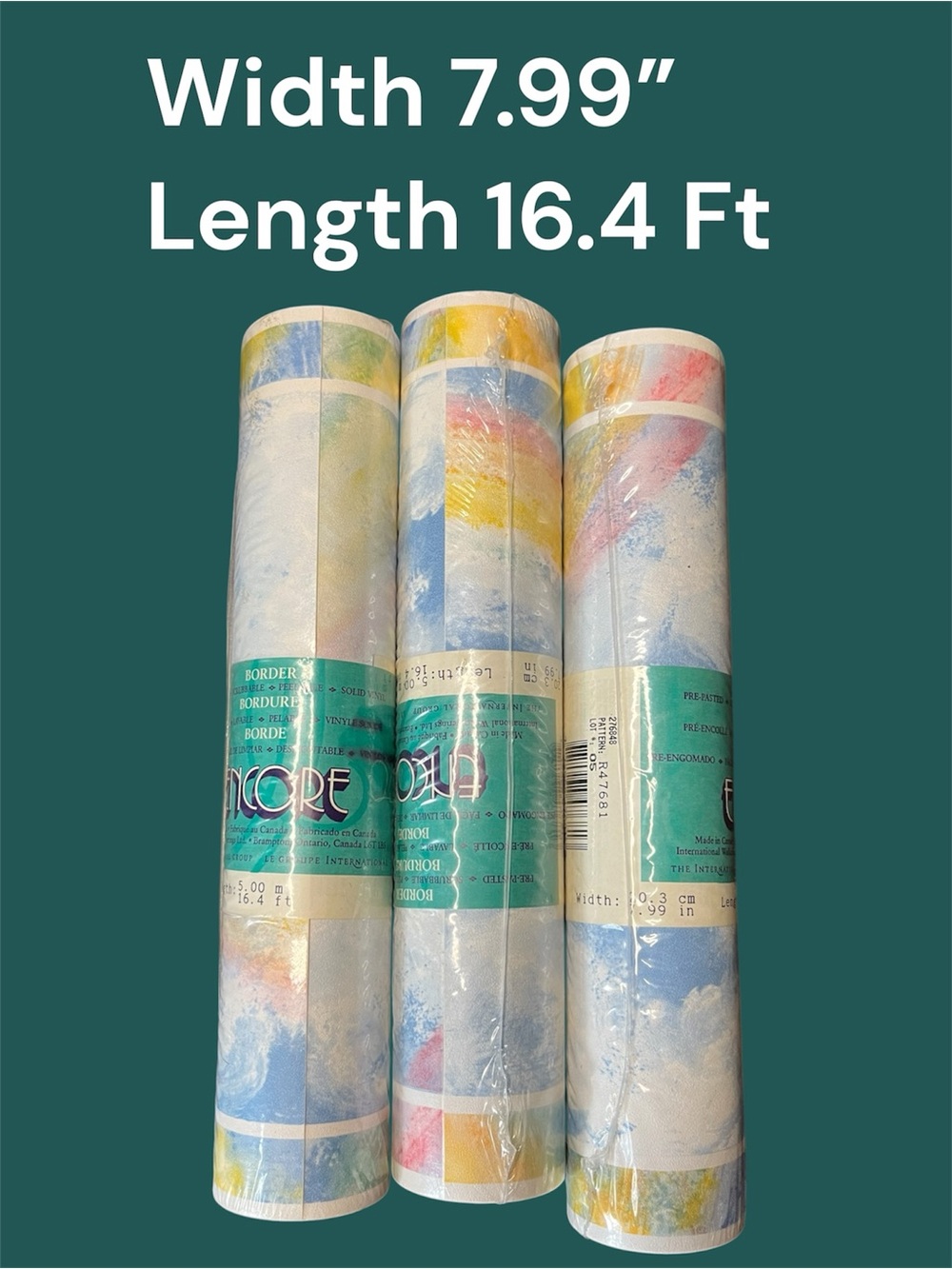 Lot of New old stock rainbow border wallpaper - Pastel Pattern